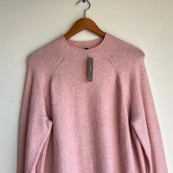J.Crew Merino Wool and Alpaca Blend Light Pink Crewneck roll neck Size L - Picture 4 of 12